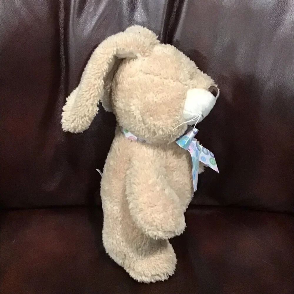 Gund Bunny Rabbit Easter‎ Plush 12 Inch Tan Floppy Ear  Stuffed Animal Bowtie